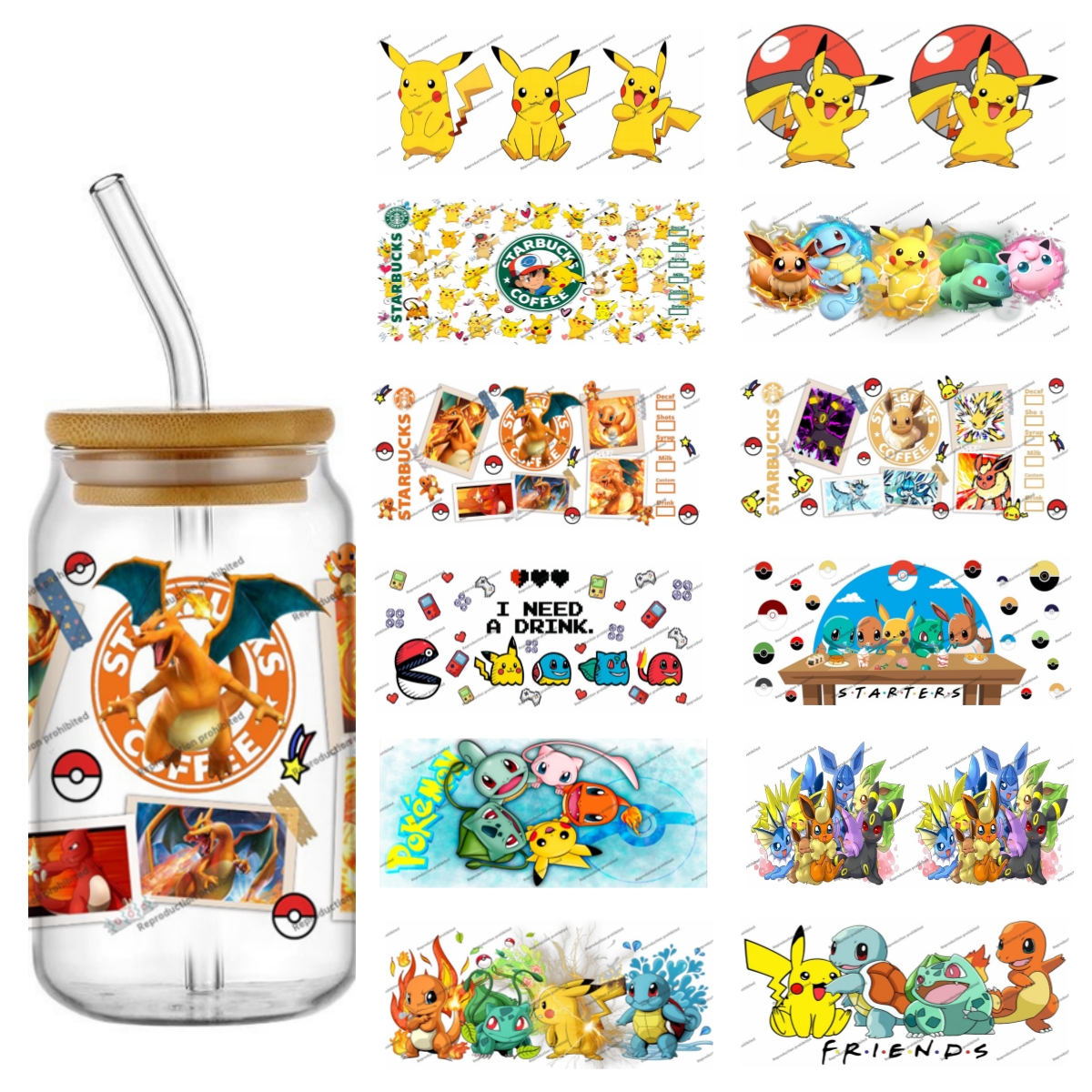 Pokemon pattern UV DTF cup wra – Rdta Tank Glass Bewertung und Preis