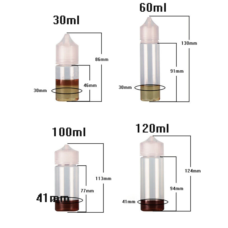 5pcs 30ml/60ml/100ml/120ml Pla – Juice Bottle Dropper Bewertung und Preis