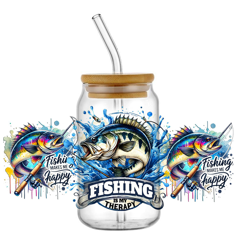 UV DTF Go Fishing Design Trans – Rdta Tank Glass Bewertung und Preis