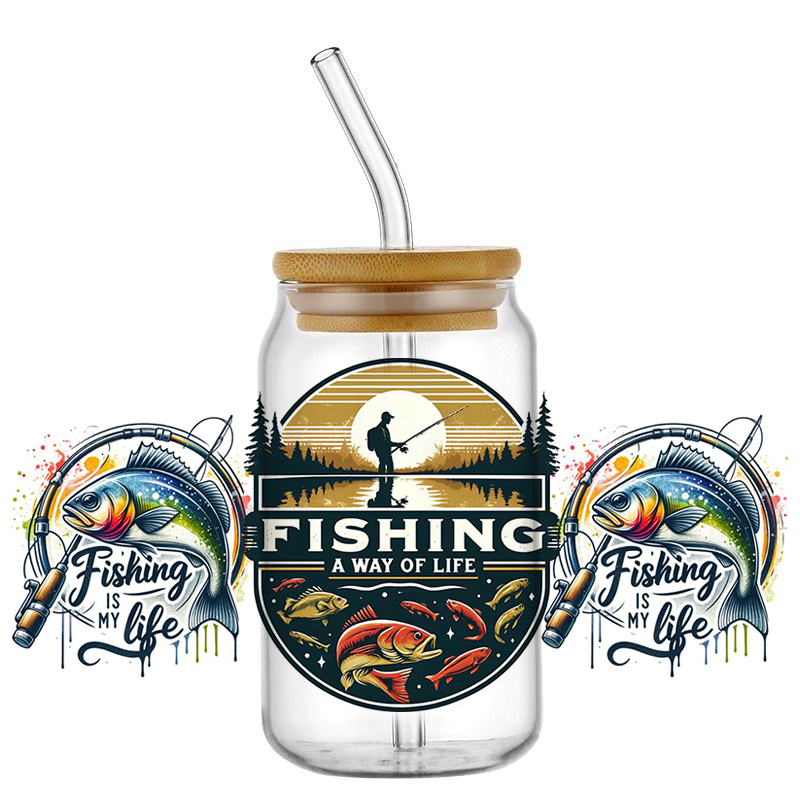 UV DTF Go Fishing Design Trans – Rdta Tank Glass Bewertung und Preis