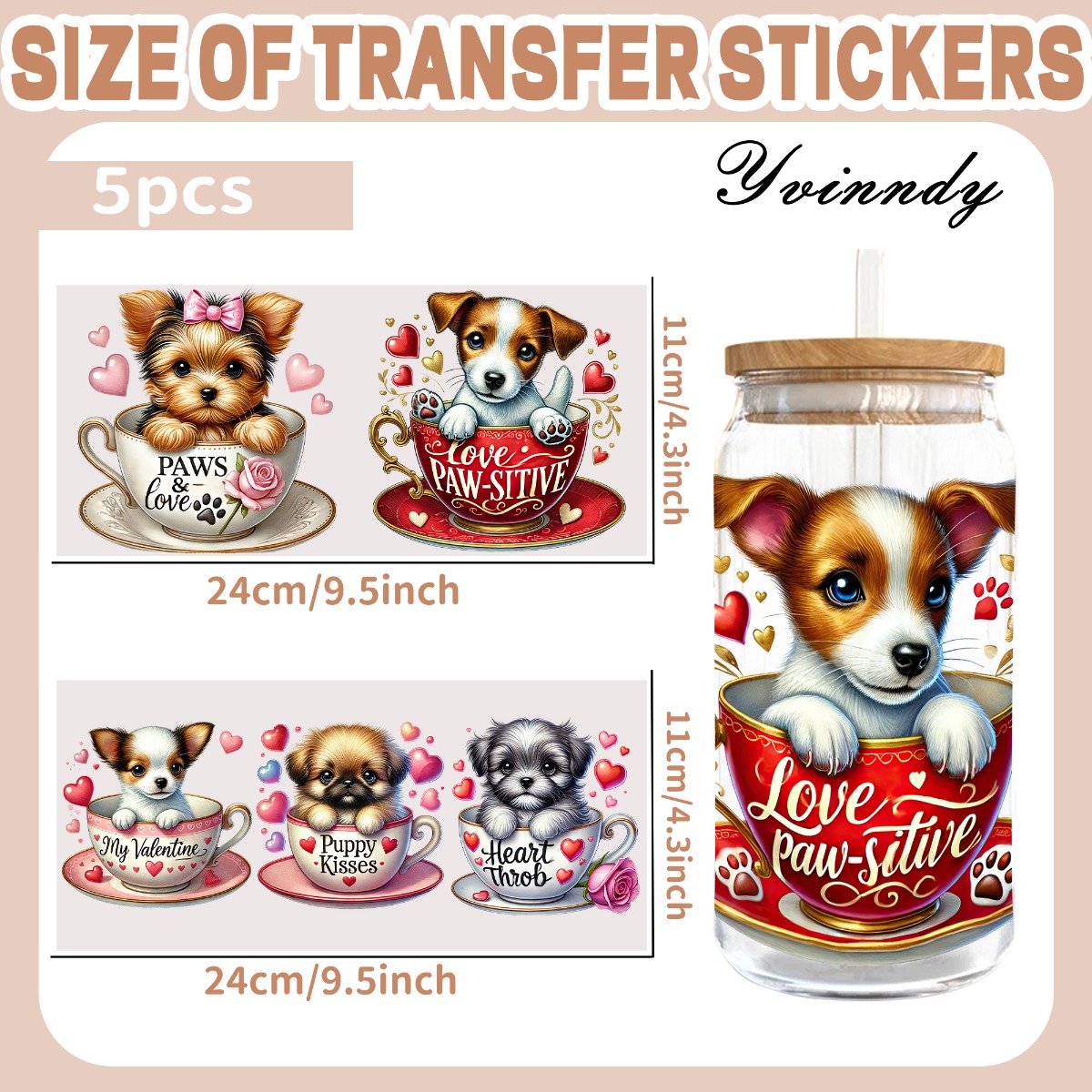 5Pcs/Set Valentines Puppy 16OZ – Rdta Tank Glass Bewertung und Preis