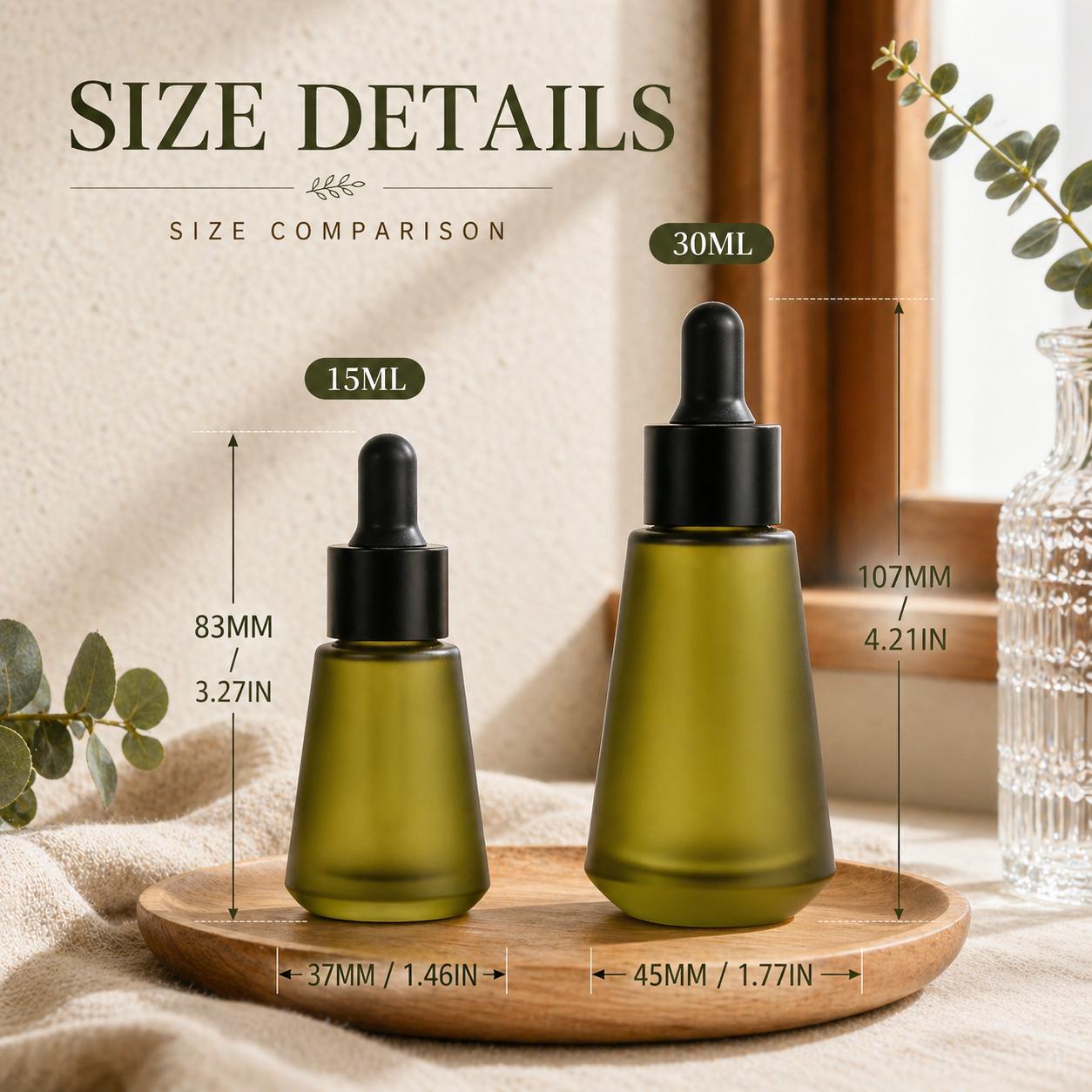 15ml 30ml Frosted Olive Green  – Juice Bottle Dropper Bewertung und Preis