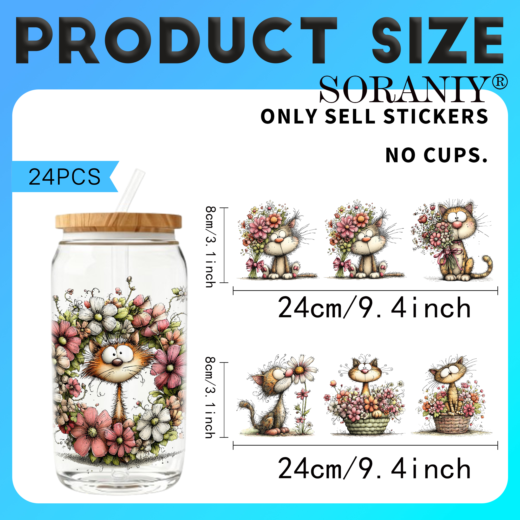 24PCS/Set Whimsical Floral Cat – Rdta Tank Glass Bewertung und Preis